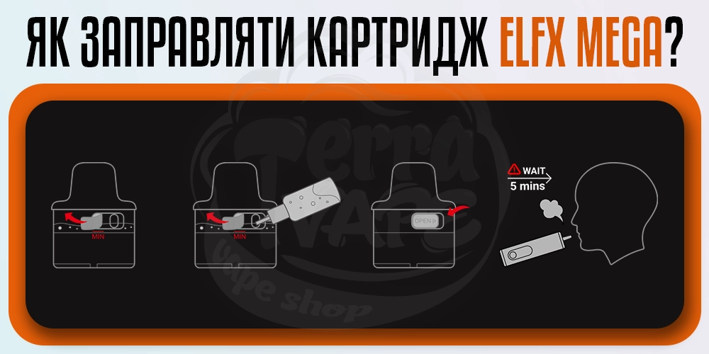 Як заправляти картридж в ELF BAR ELFX MEGA Pod Kit
